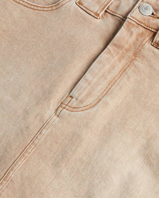 Ted Baker mujer 2ZFP633 ropa minifalda vaquera Ravima con dobladillo sin rematar camello