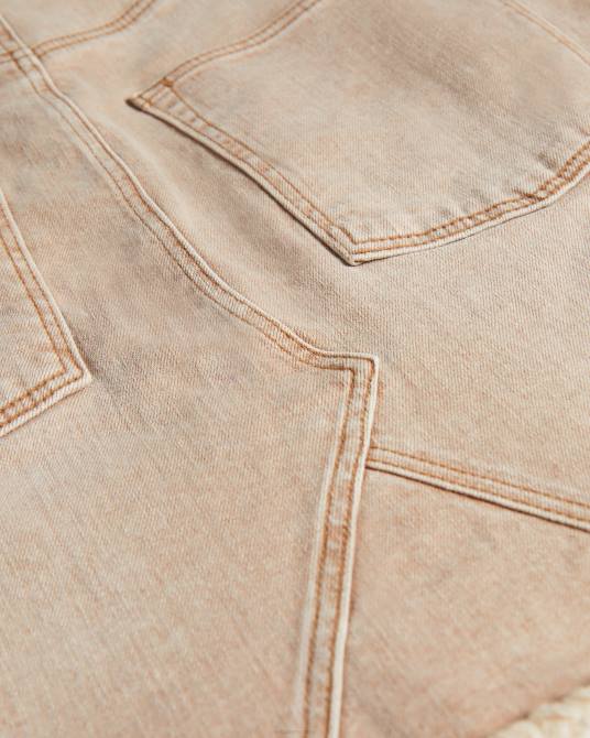 Ted Baker mujer 2ZFP633 ropa minifalda vaquera Ravima con dobladillo sin rematar camello