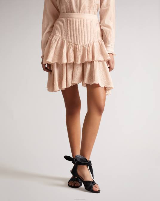 Ted Baker mujer 2ZFP661 ropa minifalda a capas Alegria Rosa claro