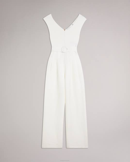Ted Baker mujer 2ZFP189 ropa tabbiaa mono largo con pernera ancha y corpiño de punto blanco