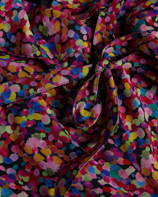 Ted Baker mujer 2ZFP221 ropa mono largo de pernera ancha con volantes en la parte delantera Surya negro