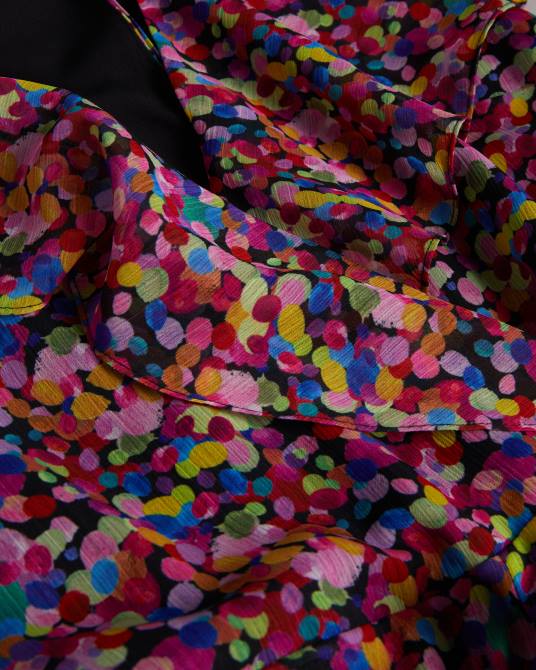 Ted Baker mujer 2ZFP221 ropa mono largo de pernera ancha con volantes en la parte delantera Surya negro