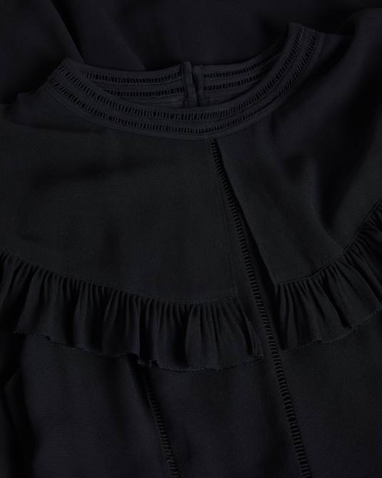 Ted Baker mujer 2ZFP57 ropa Mono largo tipo capa con detalle de encaje de escalera de olivvee negro