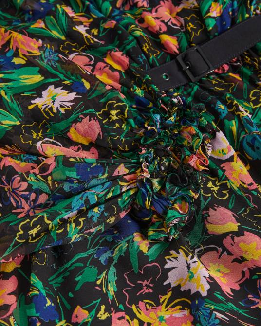 Ted Baker mujer 2ZFP618 ropa mono corto verine con manga de blusón exagerada negro