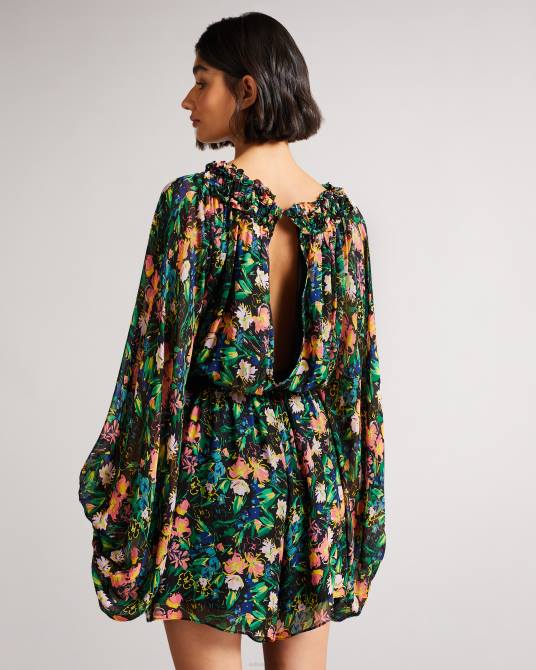 Ted Baker mujer 2ZFP618 ropa mono corto verine con manga de blusón exagerada negro