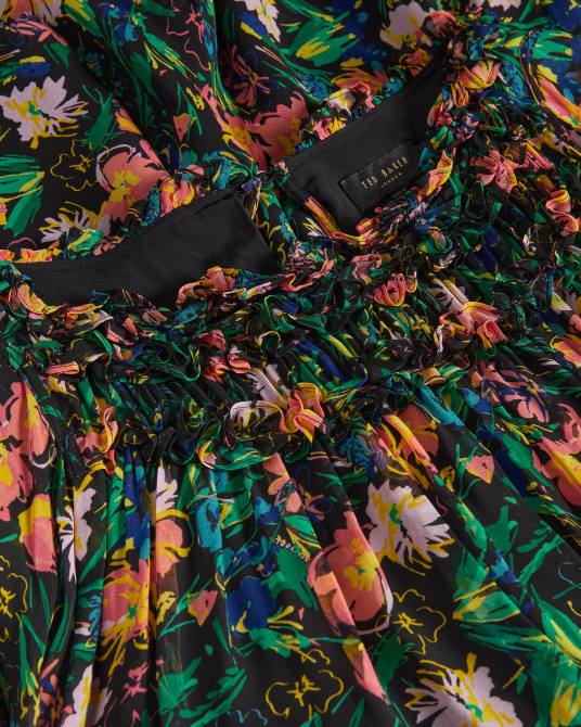 Ted Baker mujer 2ZFP618 ropa mono corto verine con manga de blusón exagerada negro