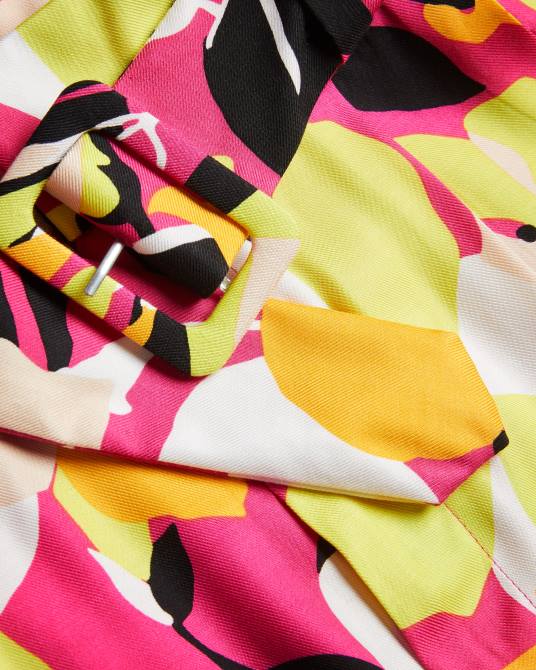 Ted Baker mujer 2ZFP38 ropa pantalones cortos de sastre con estampado abstracto Thiana Rosa brillante