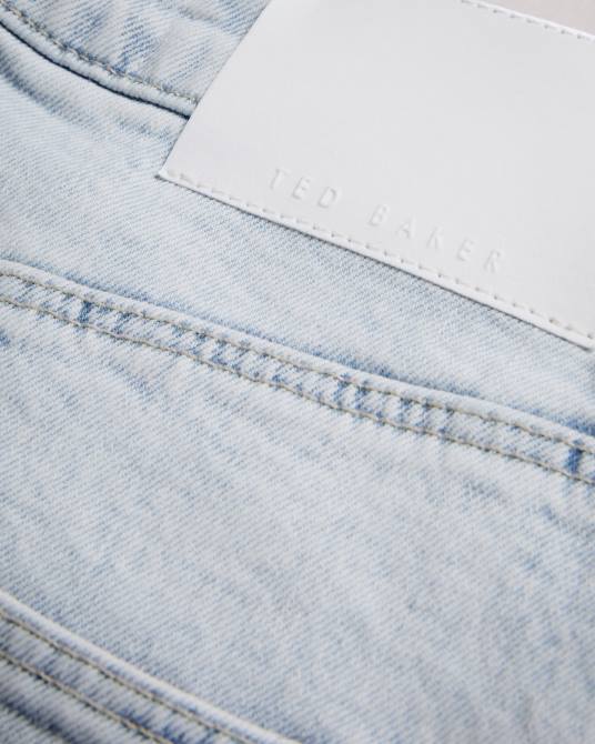 Ted Baker mujer 2ZFP406 ropa Gianahh shorts de mezclilla de talle alto lavado ligero