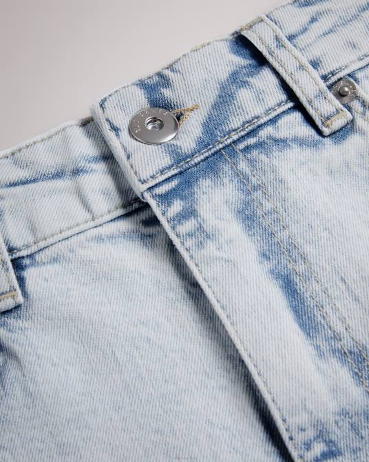 Ted Baker mujer 2ZFP406 ropa Gianahh shorts de mezclilla de talle alto lavado ligero