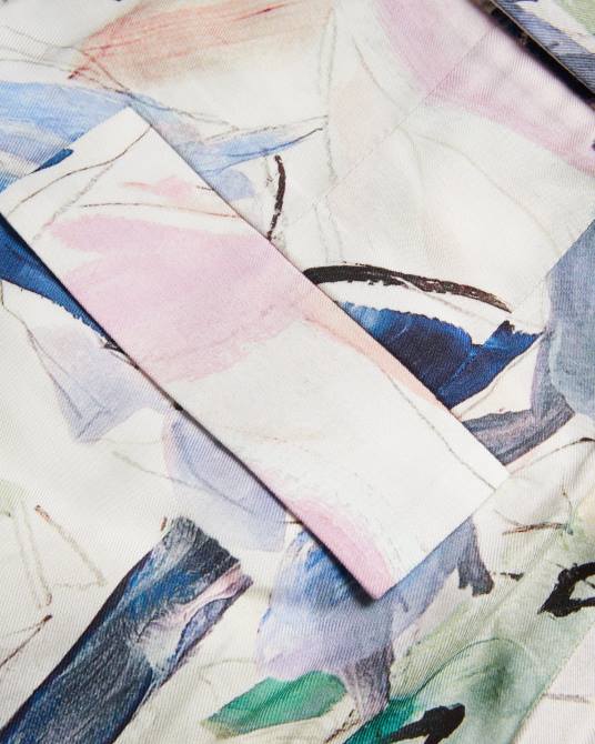 Ted Baker mujer 2ZFP439 ropa pantalones cortos de sastre con estampado abstracto tarinah blanco