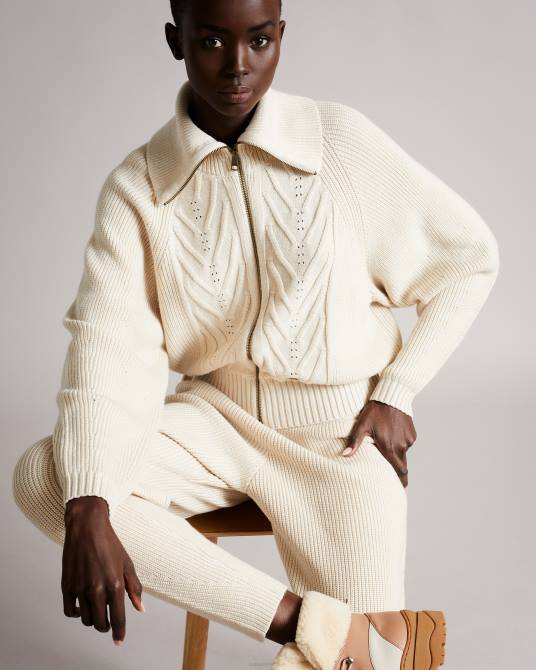 Ted Baker mujer 2ZFP611 ropa joggers de punto de diseño juliiah natural