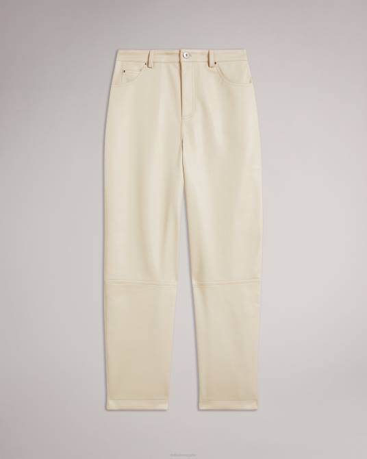 Ted Baker mujer 2ZFP119 ropa pantalones a cuadros de pernera recta de piel sintética natural