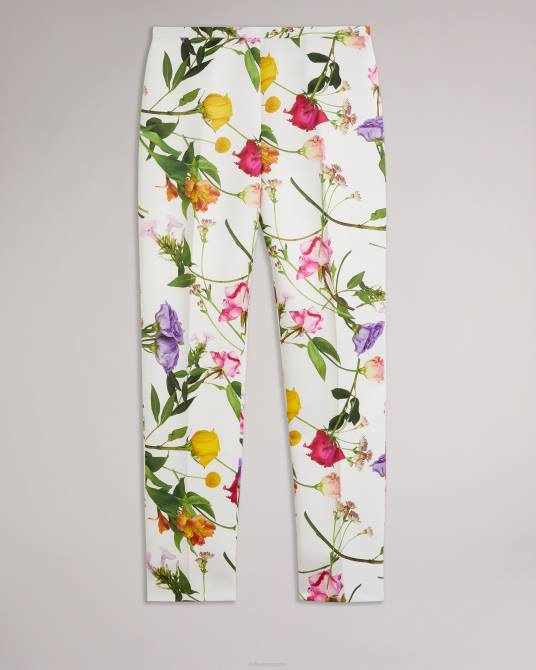 Ted Baker mujer 2ZFP320 ropa pantalones tapered con estampado floral ziaaht blanco