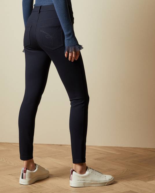 Ted Baker mujer 2ZFP331 ropa jeggings ponti ajustados con cremallera en los puños strenti azul oscuro
