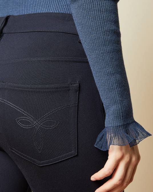 Ted Baker mujer 2ZFP331 ropa jeggings ponti ajustados con cremallera en los puños strenti azul oscuro