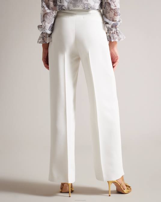 Ted Baker mujer 2ZFP332 ropa pantalones anchos con botones en relieve llaylat blanco