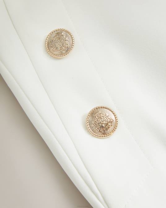 Ted Baker mujer 2ZFP332 ropa pantalones anchos con botones en relieve llaylat blanco