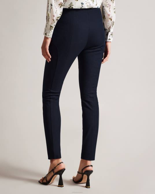 Ted Baker mujer 2ZFP478 ropa pantalones liroi de talle alto con botones de imitación Armada