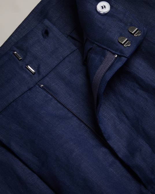 Ted Baker mujer 2ZFP479 ropa pantalones anchos de lino de sastre lucihh Armada