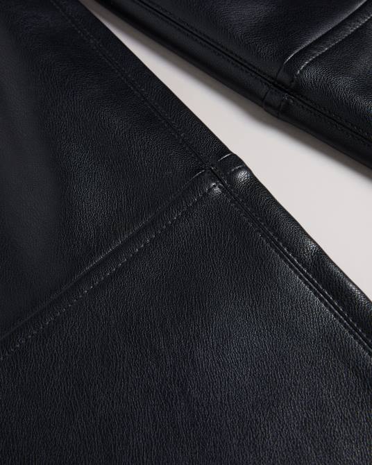 Ted Baker mujer 2ZFP85 ropa pantalones a cuadros de pernera recta de piel sintética negro