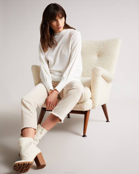 Ted Baker mujer 2ZFP543 ropa jersey con detalle de mangas nicci blanco