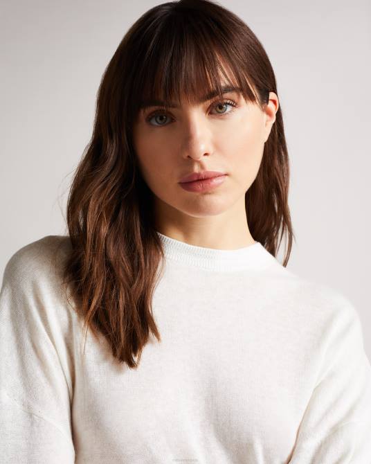 Ted Baker mujer 2ZFP543 ropa jersey con detalle de mangas nicci blanco