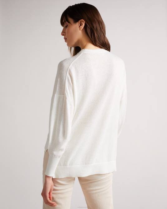 Ted Baker mujer 2ZFP543 ropa jersey con detalle de mangas nicci blanco