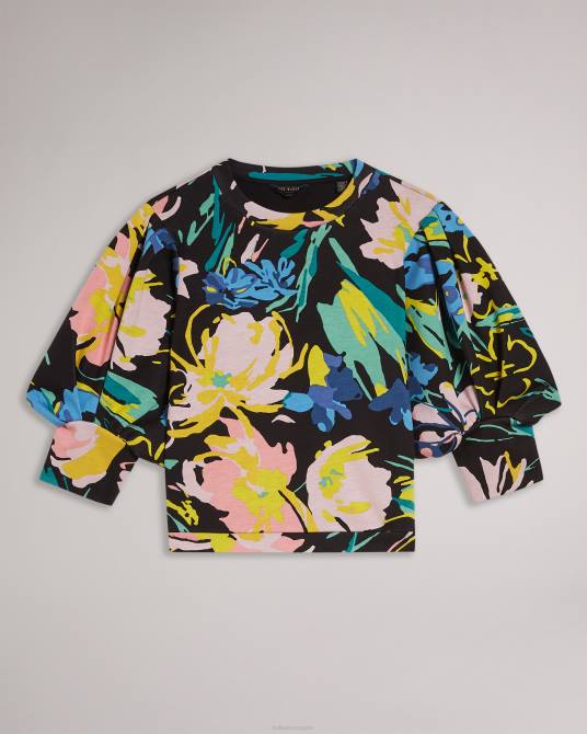 Ted Baker mujer 2ZFP574 ropa suéter ragnila floral con mangas grandes negro
