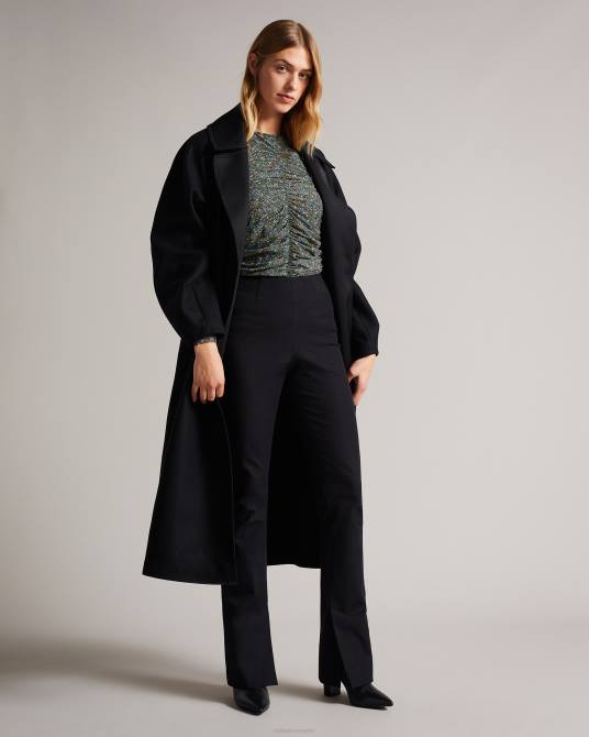 Ted Baker mujer 2ZFP575 ropa top de punto con parte delantera fruncida de savannn negro