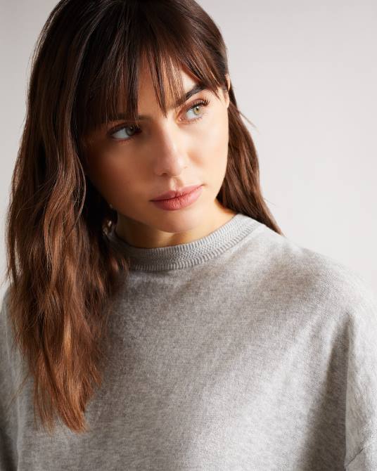 Ted Baker mujer 2ZFP591 ropa jersey con detalle de mangas nicci gris oscuro