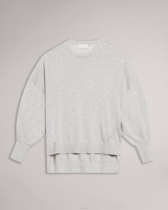 Ted Baker mujer 2ZFP591 ropa jersey con detalle de mangas nicci gris oscuro