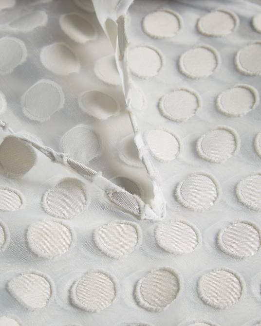 Ted Baker mujer 2ZFP601 ropa blusa caieta de organza con lunares y lazo en el coño blanco