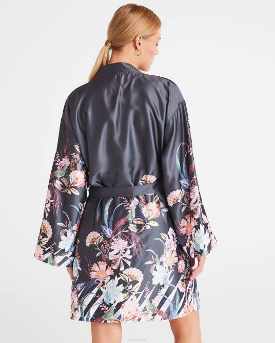 Ted Baker mujer 2ZFP627 ropa bata de satén estampada romsie carbón