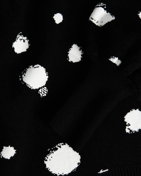 Ted Baker mujer 2ZFP635 ropa ssaskia suéter de punto en jacquard con dobladillo redondeado negro