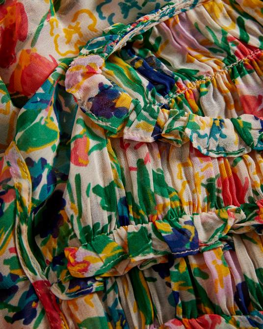 Ted Baker mujer 2ZFP648 ropa blusa estampada kesara con lazo en la cintura blanco