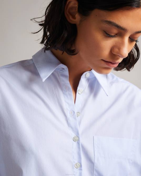 Ted Baker mujer 2ZFP518 ropa camisa a rayas afllua blanco
