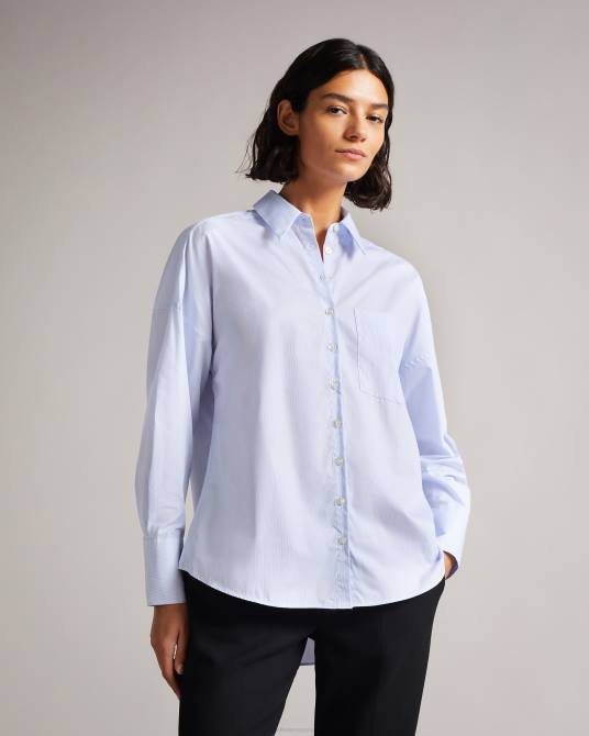 Ted Baker mujer 2ZFP518 ropa camisa a rayas afllua blanco