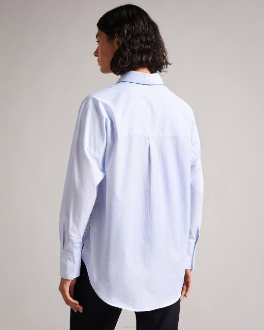 Ted Baker mujer 2ZFP518 ropa camisa a rayas afllua blanco