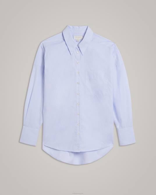 Ted Baker mujer 2ZFP518 ropa camisa a rayas afllua blanco