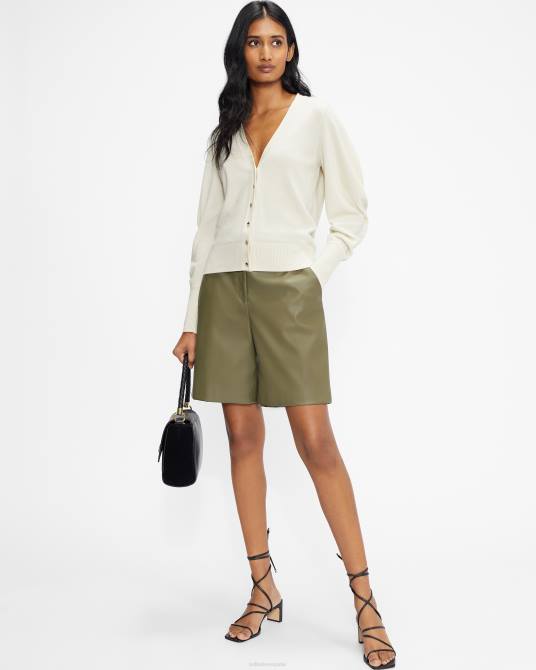 Ted Baker mujer 2ZFP521 ropa astryyd cárdigan con mangas drapeadas natural