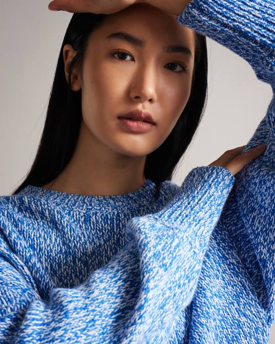 Ted Baker mujer 2ZFP541 ropa suéter con dobladillo redondeado y hilo retorcido zzurii azul brillante