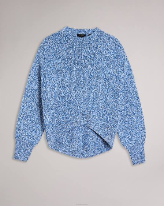 Ted Baker mujer 2ZFP541 ropa suéter con dobladillo redondeado y hilo retorcido zzurii azul brillante