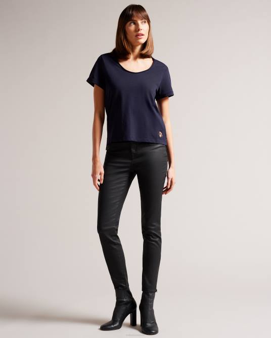 Ted Baker mujer 2ZFP547 ropa camiseta miarna con cuello en v y corte fácil Armada
