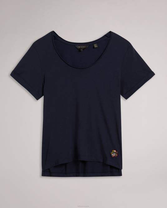 Ted Baker mujer 2ZFP547 ropa camiseta miarna con cuello en v y corte fácil Armada