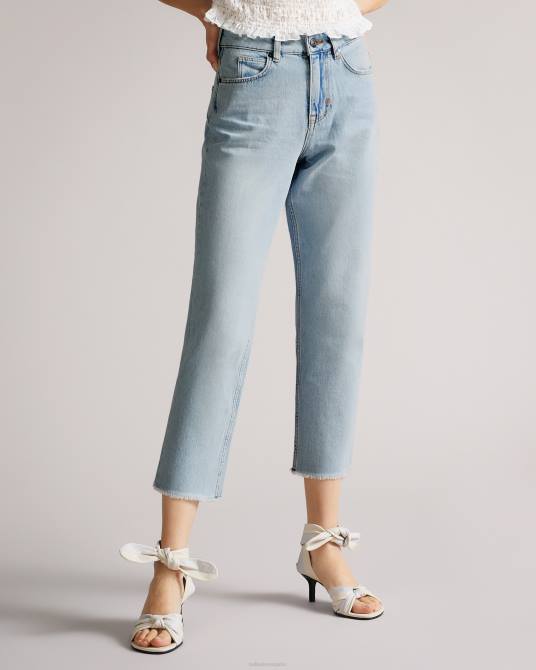 Ted Baker mujer 2ZFP560 ropa Vaqueros nellin rígidos de denim recto con bajo sin rematar lavado ligero