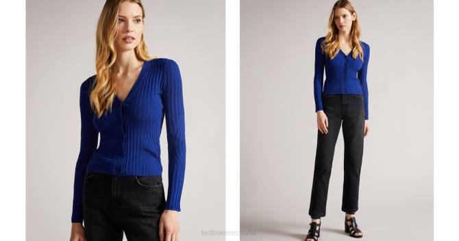 Ted Baker mujer 2ZFP603 ropa Cárdigan técnico sin costuras Ilanga azul oscuro