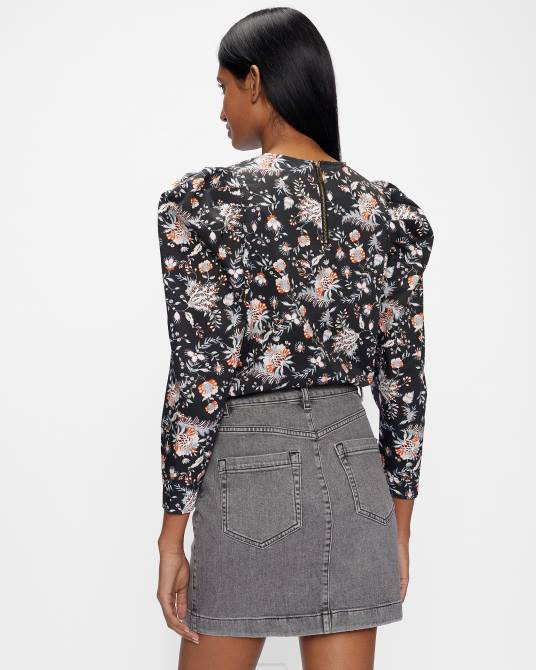 Ted Baker mujer 2ZFP607 ropa top con canesú y hombros abullonados aimil negro