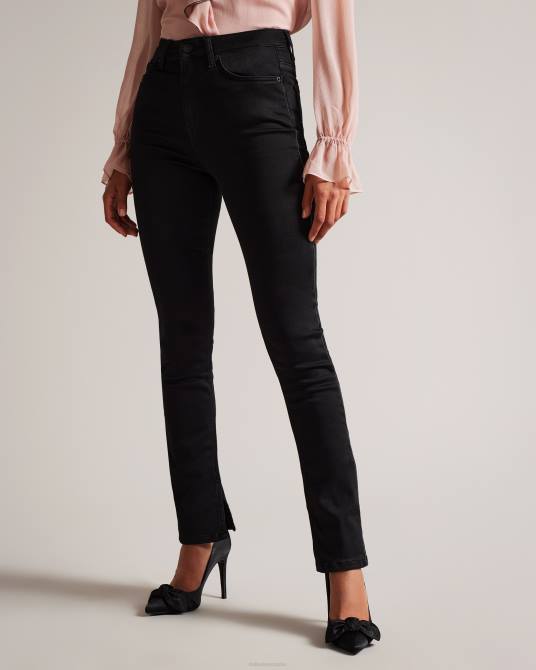 Ted Baker mujer 2ZFP106 ropa Vaqueros con acabado de satén y bajo dividido anetaa negro