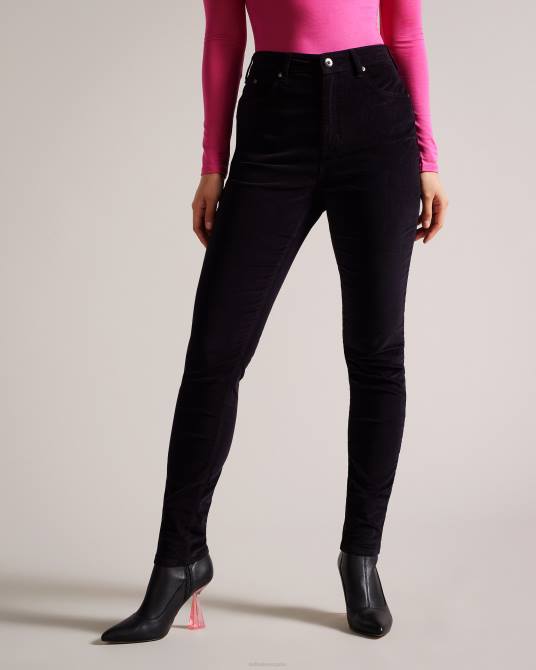 Ted Baker mujer 2ZFP447 ropa jeans ajustados de terciopelo livviah negro