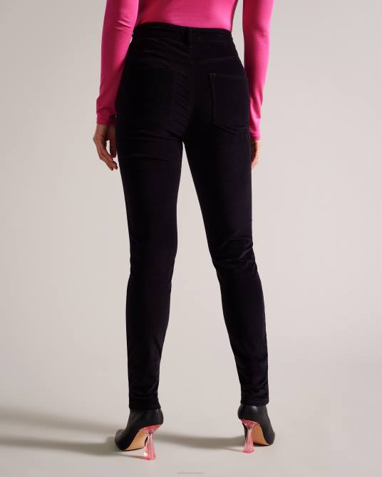 Ted Baker mujer 2ZFP447 ropa jeans ajustados de terciopelo livviah negro